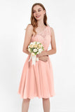 One Shoulder Chiffon A Line Junior Bridesmaid Dress Knee Length Party Homecoming Dresses