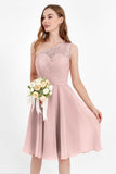 One Shoulder Chiffon A Line Junior Bridesmaid Dress Knee Length Party Homecoming Dresses