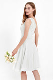 One Shoulder Chiffon A Line Junior Bridesmaid Dress Knee Length Party Homecoming Dresses