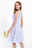 One Shoulder Chiffon A Line Junior Bridesmaid Dress Knee Length Party Homecoming Dresses