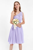 One Shoulder Chiffon A Line Junior Bridesmaid Dress Knee Length Party Homecoming Dresses