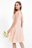 One Shoulder Chiffon A Line Junior Bridesmaid Dress Knee Length Party Homecoming Dresses