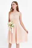 One Shoulder Chiffon A Line Junior Bridesmaid Dress Knee Length Party Homecoming Dresses