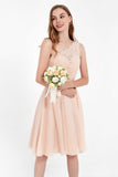 One Shoulder Chiffon A Line Junior Bridesmaid Dress Knee Length Party Homecoming Dresses