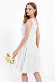 One Shoulder Chiffon A Line Junior Bridesmaid Dress Knee Length Party Homecoming Dresses