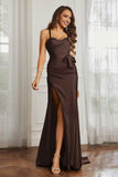 Elegance Satin Spaghetti Straps Mermaid Formal Evening Dresses Prom Party Gowns