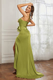 Elegance Satin Spaghetti Straps Mermaid Formal Evening Dresses Prom Party Gowns