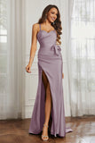 Elegance Satin Spaghetti Straps Mermaid Formal Evening Dresses Prom Party Gowns