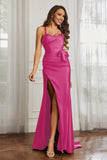 Elegance Satin Spaghetti Straps Mermaid Formal Evening Dresses Prom Party Gowns