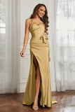 Elegance Satin Spaghetti Straps Mermaid Formal Evening Dresses Prom Party Gowns