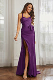 Elegance Satin Spaghetti Straps Mermaid Formal Evening Dresses Prom Party Gowns