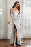 Elegance Satin Spaghetti Straps Mermaid Formal Evening Dresses Prom Party Gowns