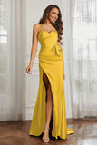 Elegance Satin Spaghetti Straps Mermaid Formal Evening Dresses Prom Party Gowns