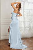 Elegance Satin Spaghetti Straps Mermaid Formal Evening Dresses Prom Party Gowns