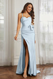 Elegance Satin Spaghetti Straps Mermaid Formal Evening Dresses Prom Party Gowns