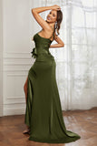 Elegance Satin Spaghetti Straps Mermaid Formal Evening Dresses Prom Party Gowns
