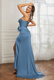 Elegance Satin Spaghetti Straps Mermaid Formal Evening Dresses Prom Party Gowns