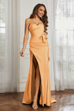 Elegance Satin Spaghetti Straps Mermaid Formal Evening Dresses Prom Party Gowns