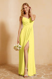 Spaghetti Straps Backless Chiffon Bridesmaid Dress Ruched Pleated Formal Evening Dresses Gowns