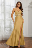 Sweetheart Jersey Mermaid Formal Evening Dresses with Slit Prom Party Gowns Appliques Beaded