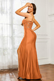 Sweetheart Jersey Mermaid Formal Evening Dresses with Slit Prom Party Gowns Appliques Beaded