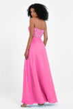 Spaghetti Straps Chiffon Lace Bridesmaid Dress Ruched Long Formal Evening Dresses Gowns