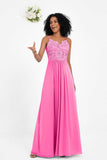 Spaghetti Straps Chiffon Lace Bridesmaid Dress Ruched Long Formal Evening Dresses Gowns