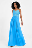 Spaghetti Straps Chiffon Lace Bridesmaid Dress Ruched Long Formal Evening Dresses Gowns
