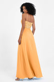 Spaghetti Straps Chiffon Lace Bridesmaid Dress Ruched Long Formal Evening Dresses Gowns