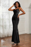 Spaghetti Straps Mermaid Satin Formal Evening Dresses Cowl Neck Prom Bridesmaid Dress Gowns