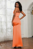 Spaghetti Straps Mermaid Satin Formal Evening Dresses Cowl Neck Prom Bridesmaid Dress Gowns