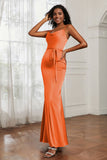 Spaghetti Straps Mermaid Satin Formal Evening Dresses Cowl Neck Prom Bridesmaid Dress Gowns