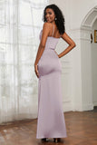 Spaghetti Straps Mermaid Satin Formal Evening Dresses Cowl Neck Prom Bridesmaid Dress Gowns