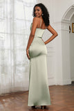 Spaghetti Straps Mermaid Satin Formal Evening Dresses Cowl Neck Prom Bridesmaid Dress Gowns