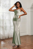 Spaghetti Straps Mermaid Satin Formal Evening Dresses Cowl Neck Prom Bridesmaid Dress Gowns