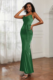 Spaghetti Straps Mermaid Satin Formal Evening Dresses Cowl Neck Prom Bridesmaid Dress Gowns