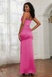 Spaghetti Straps Mermaid Satin Formal Evening Dresses Cowl Neck Prom Bridesmaid Dress Gowns