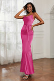 Spaghetti Straps Mermaid Satin Formal Evening Dresses Cowl Neck Prom Bridesmaid Dress Gowns