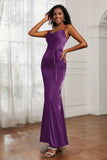 Spaghetti Straps Mermaid Satin Formal Evening Dresses Cowl Neck Prom Bridesmaid Dress Gowns