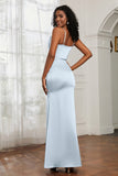 Spaghetti Straps Mermaid Satin Formal Evening Dresses Cowl Neck Prom Bridesmaid Dress Gowns