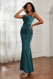 Spaghetti Straps Mermaid Satin Formal Evening Dresses Cowl Neck Prom Bridesmaid Dress Gowns