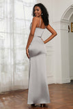Spaghetti Straps Mermaid Satin Formal Evening Dresses Cowl Neck Prom Bridesmaid Dress Gowns