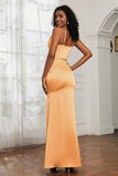 Spaghetti Straps Mermaid Satin Formal Evening Dresses Cowl Neck Prom Bridesmaid Dress Gowns