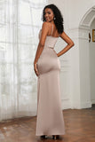 Spaghetti Straps Mermaid Satin Formal Evening Dresses Cowl Neck Prom Bridesmaid Dress Gowns
