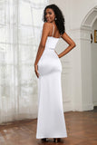 Spaghetti Straps Mermaid Satin Formal Evening Dresses Cowl Neck Prom Bridesmaid Dress Gowns