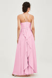 Halter Neck Elegant Bridesmaid Chiffon Dresses Sleeveless Formal Evening Dress Gowns