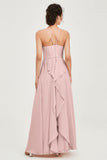 Halter Neck Elegant Bridesmaid Chiffon Dresses Sleeveless Formal Evening Dress Gowns