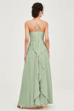 Halter Neck Elegant Bridesmaid Chiffon Dresses Sleeveless Formal Evening Dress Gowns