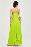 Halter Neck Elegant Bridesmaid Chiffon Dresses Sleeveless Formal Evening Dress Gowns