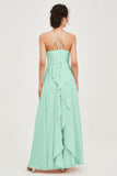 Halter Neck Elegant Bridesmaid Chiffon Dresses Sleeveless Formal Evening Dress Gowns